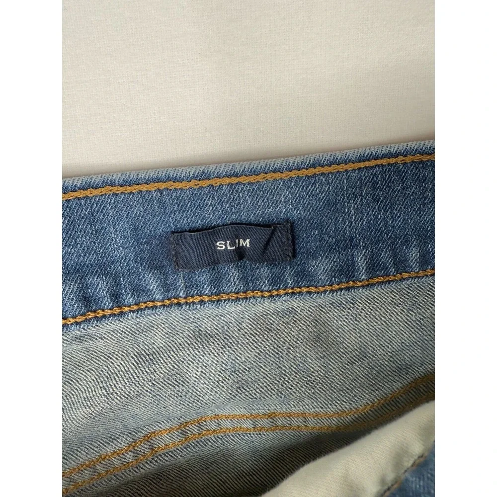 J. Crew Mens Jeans Size 33 Blue Whisker Cotton Blend Denim Medium‎ Waash